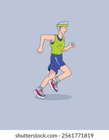 Marathon Activity Vector Art Illustration