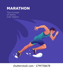 marathon athlete fast running background