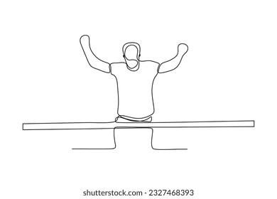 diseño de ilustración vectorial de línea maratleta para línea de acabado