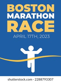Maratón en Boston. Ilustración vectorial.