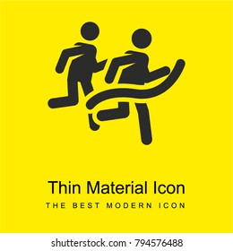 Marathon bright yellow material minimal icon or logo design
