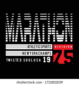 marathon division typography, vector illustration for print