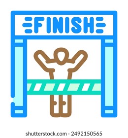 marathon finish line progress color icon vector. marathon finish line progress sign. isolated symbol illustration