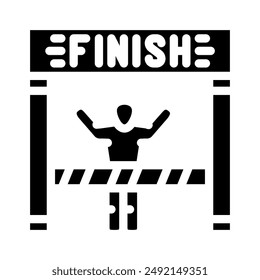 marathon finish line progress glyph icon vector. marathon finish line progress sign. isolated symbol illustration