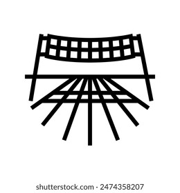 Marathon-Ziellinien-Fortschrittslinien-Symbol Vektorgrafik. Marathon-Ziellinien-Fortschrittszeichen. Isolierte Kontursymbol Schwarze Abbildung
