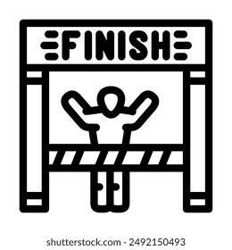 marathon finish line progress line icon vector. marathon finish line progress sign. isolated contour symbol black illustration