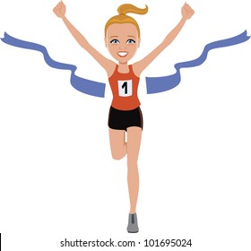 Marathon Finishing Line Cartoon Illustration