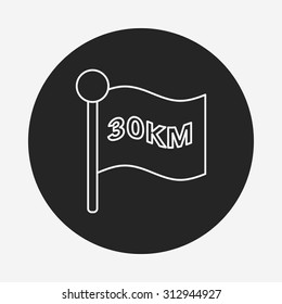 marathon flag line icon