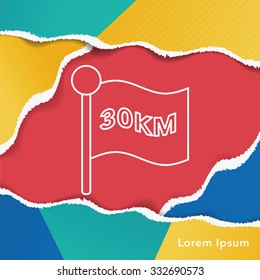 marathon flag line icon