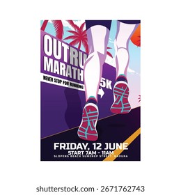 Diseño de Plantilla de póster de volante de maratón