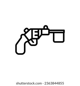 Marathon Gun Outline Icon Vector Illustration