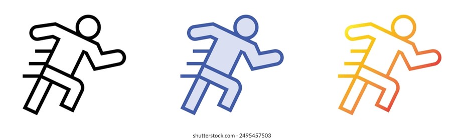 marathon icon. Linear, Blue Fill and Gradient Style Design Isolated On White Background
