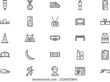 Marathon icons collection ist eine Vektorgrafik mit editierbarem Strich.
