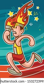 marathon illustration cartoon banner vector