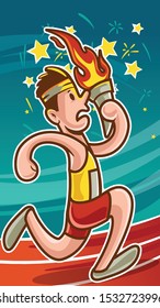 marathon illustration cartoon banner vector