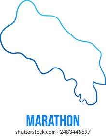 Marathon island simplified, outline blue gradient map 