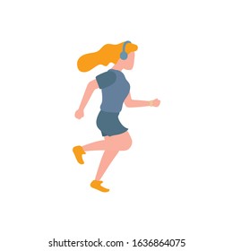 Marathon, Jogging, Run Flat Illustration Vector
