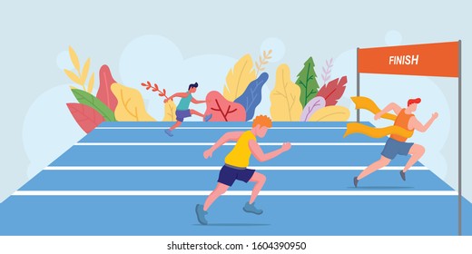 Marathon, Jogging, Run Illustration Vector