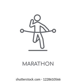 marathon linear icon. Modern outline marathon logo concept on white background from Sport collection. Suitable for use on web apps, mobile apps and print media.