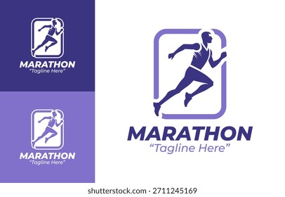 Logotipo de la maratón Profesional limpio Running Identity