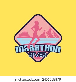 Maratón logo Vector gráfico de ilustración