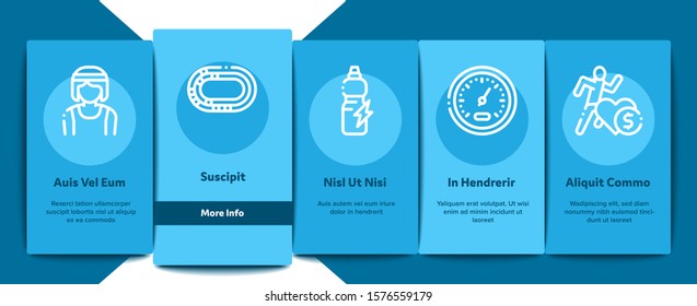 Marathon Onboarding Mobile App Page Screen. Human Athlete Silhouette Running And Uniform, Sport Stadium For Marathon And Shoe Concept Illustrations