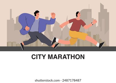 marathon poster background design vector illustration for marathon championship event