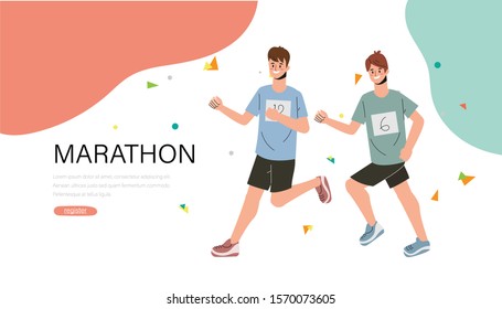 Marathon race runner web landing page.