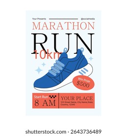 Marathon run flyer poster template design