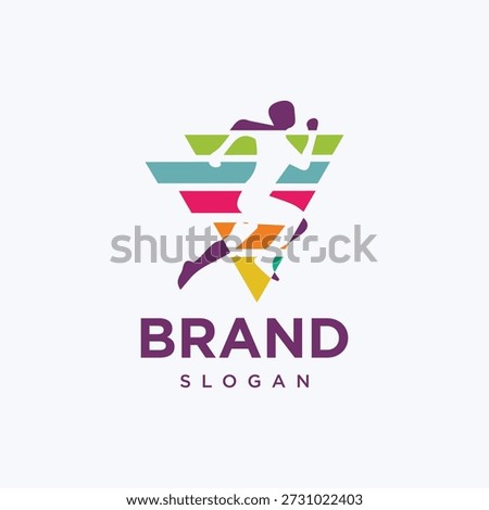 Marathon run logo design sport running competition sign