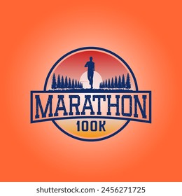 Marathon Run Logo Vektorgrafik Grafik der Illustration
