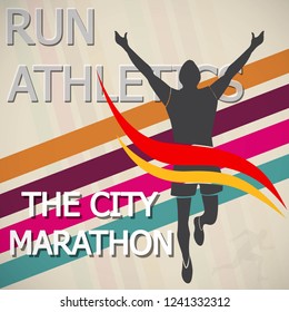 Marathon Runner event icon stock vector material