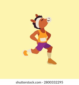 Marathon runner Horse Runner Doing Lunge Exercise