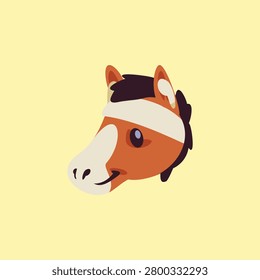 Marathon runner Horse Head Illustration