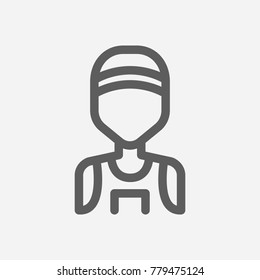 Marathon runner icon line symbol. Isolated vector illustration of jogging sign concept for your web site mobile app logo UI design.