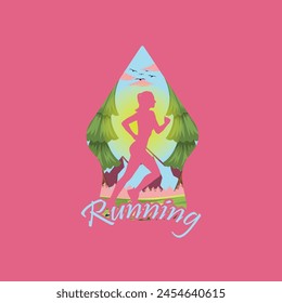 Marathon runner logo vector graphic of illustration