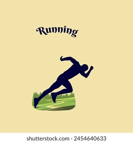 Marathon runner logo vector graphic of illustration