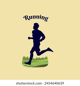 Logo del corredor de maratón Vector gráfico de ilustración