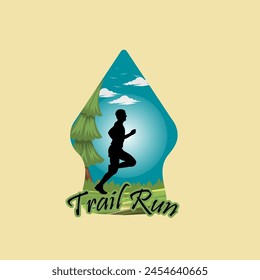 Marathon runner logo vector graphic of illustration