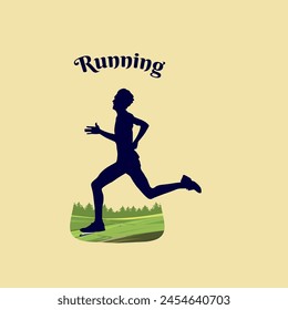 Marathon runner logo vector graphic of illustration