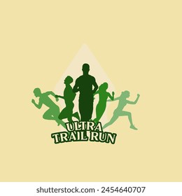 Marathon runner logo vector graphic of illustration