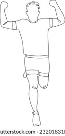 Marathon runner man in continuous line Drawing Style Vector illustration. Athlete Runner Running Jogger