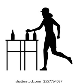 Marathon Runner Silhouette Icon for Sports and Endurance Themes