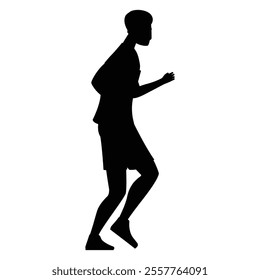 Marathon Runner Silhouette Icon for Sports and Endurance Themes