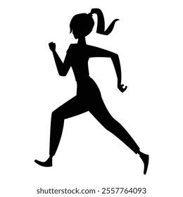 Marathon Runner Silhouette Icon for Sports and Endurance Themes