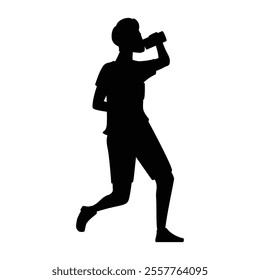 Marathon Runner Silhouette Icon for Sports and Endurance Themes