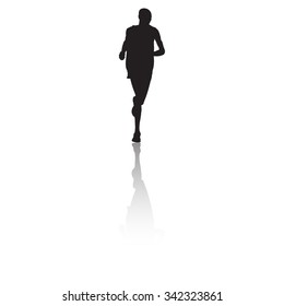 Marathon runner silhouettes