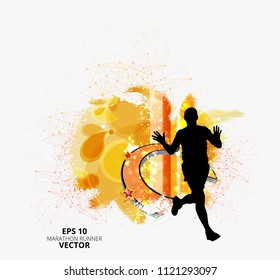 Marathon Runner Sport Background Stock Vector (Royalty Free) 1121293097 ...