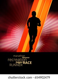 Marathon runner, vector