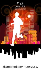 Marathon runner. Vector illustration